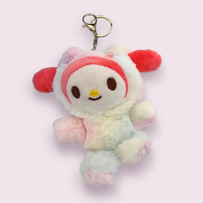 Panda My Melody Plush Keychain