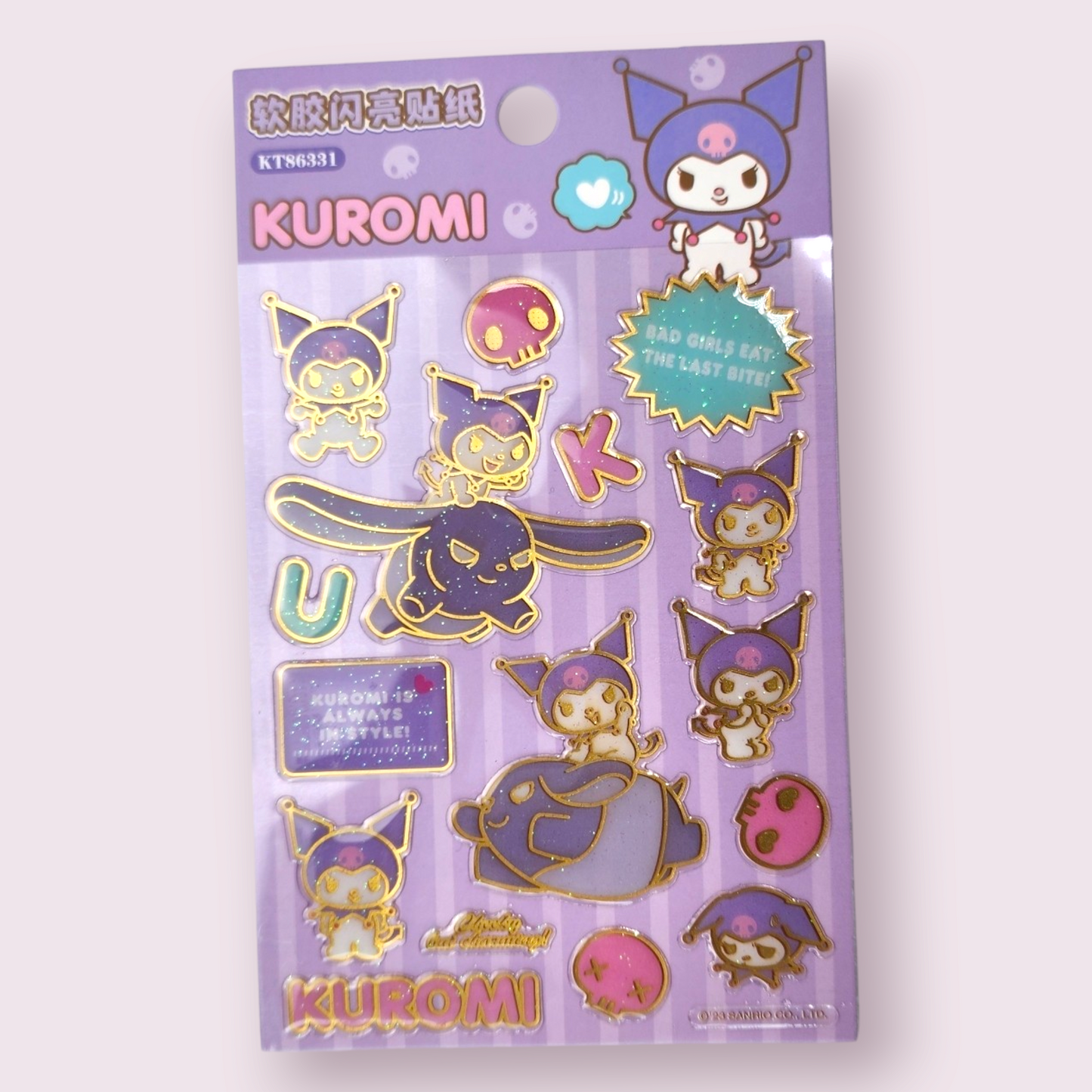 Kuromi 3D Glitter Stickers