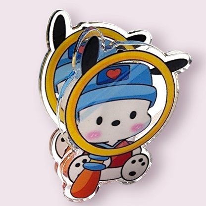 Pochacco Magnifying Glass Acrylic Paper Clip