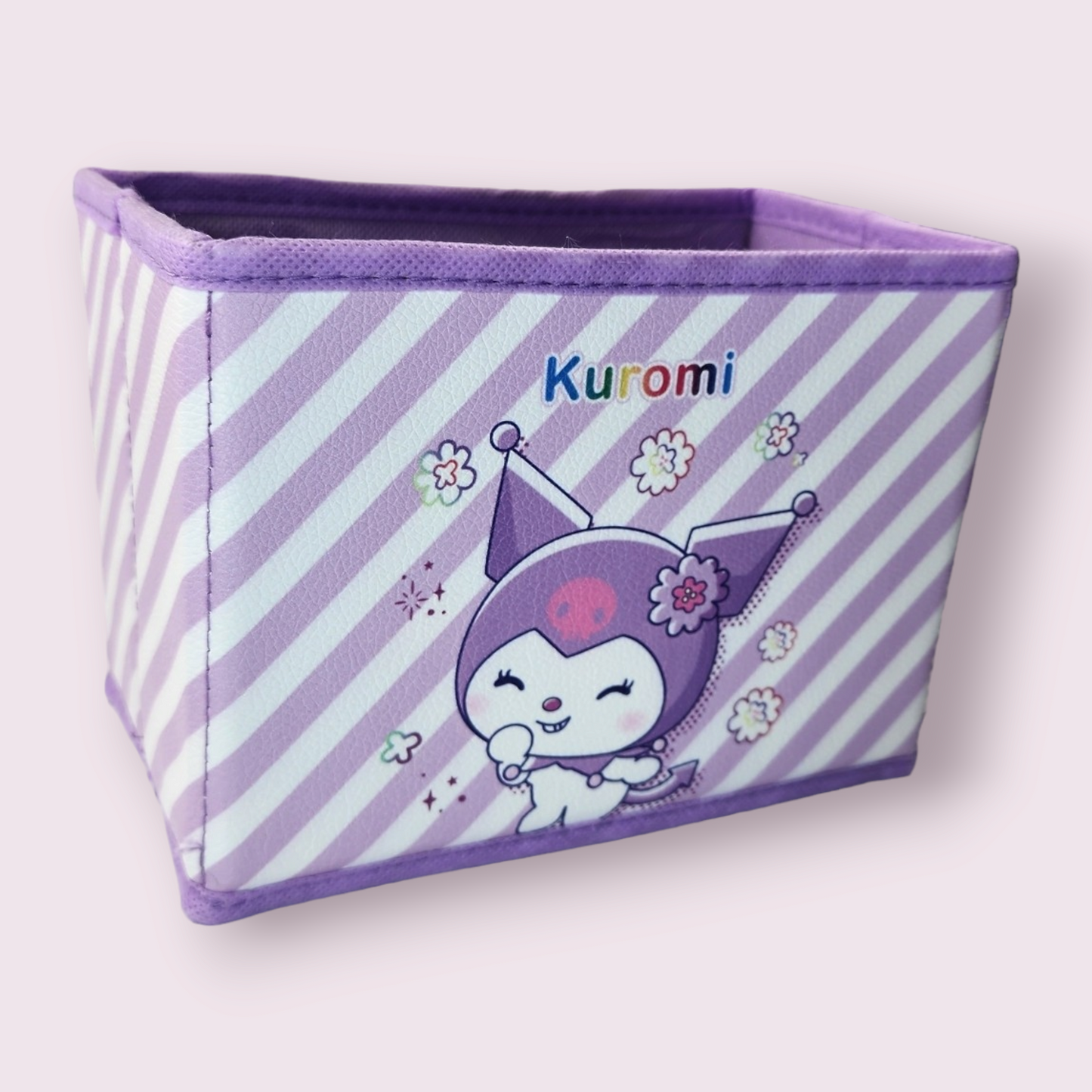 Kuromi Stripe Fabric Desktop Storage Box