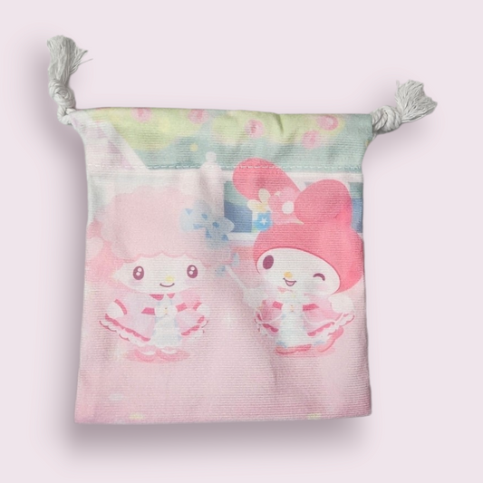 Small My Melody & Sweet Piano Soft Drawstring Bag