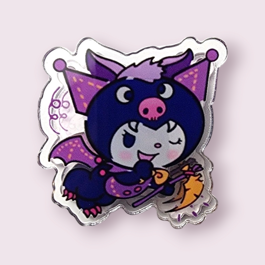 Kuromi Bat Costume Acrylic Paper Clip