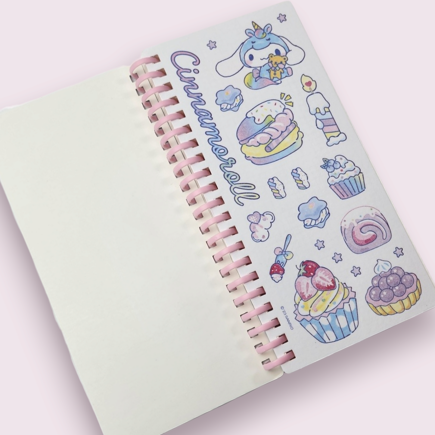 Cinnamoroll Unicorn Grid Soft Spiral Sparkle Notebook and Stickers