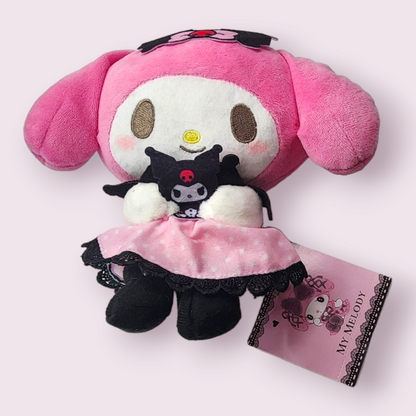 My Melody Holding Kuromi Small Plush