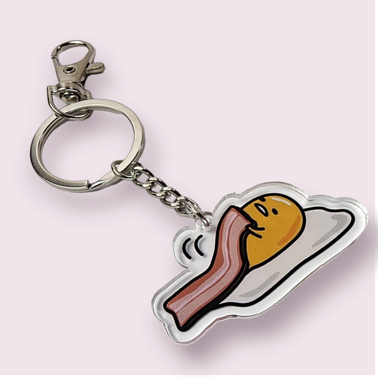 Gudetama Lazy Egg & Bacon Acrylic Keychain