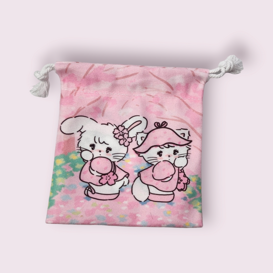 Mikko Illustrations Mousse & Cammy Soft Drawstring Bag