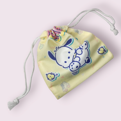 Small Pochacco Birds Soft Drawstring Bag