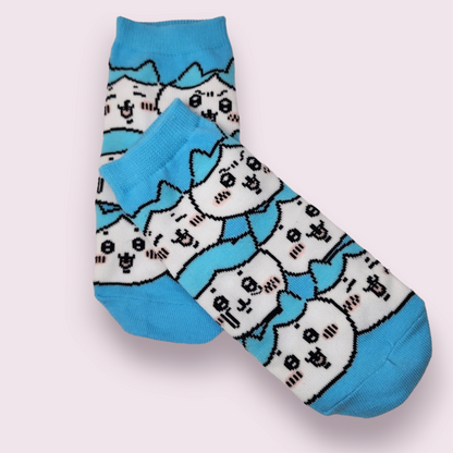 Cute Kawaii Blue Ankle Socks