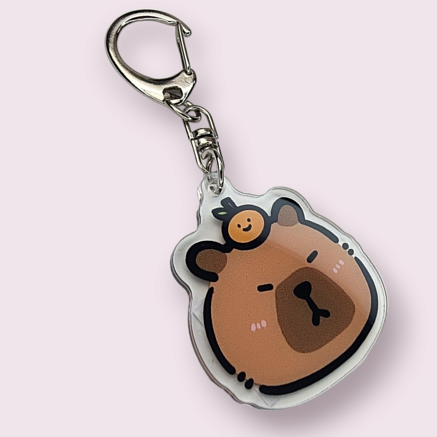 Capybara Orange Balance Acrylic Keychain